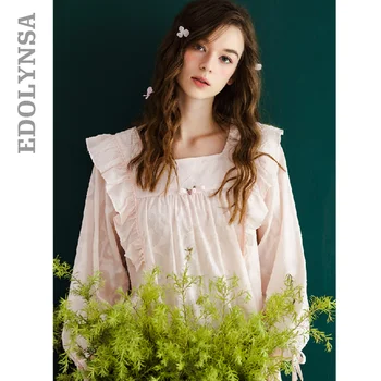 

2020 Cotton Pajamas Sets Women Home wear Casual Long Sleeve 2 Pieces Sleepwear Suit Sexy Spring Nightwear Lounge pants T769