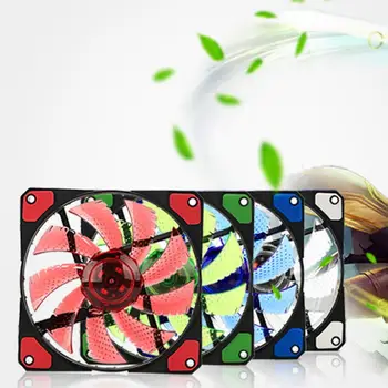 

120mm 15 LED Ultra Silent Computer PC Case Cooling Fan CPU Cooler 12V With Rubber Quiet Molex Connector 3/4Pin Plug Fans Cooler