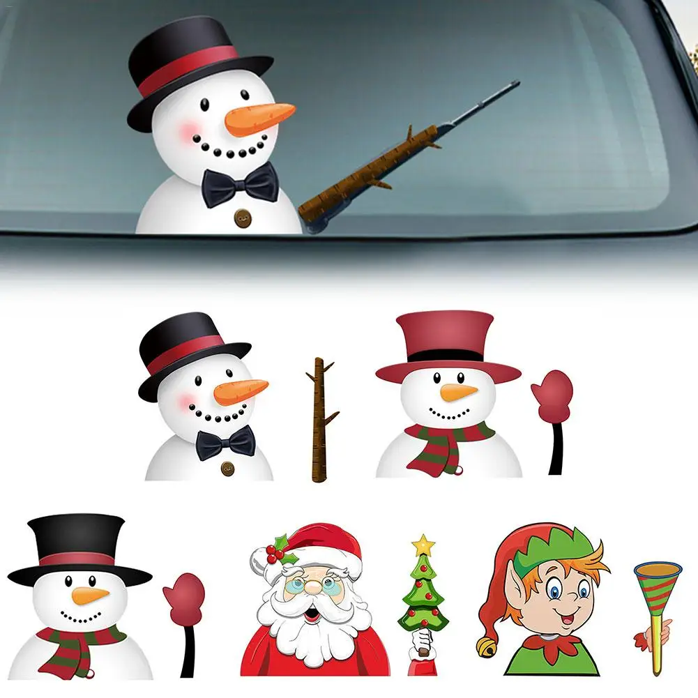 

Rear Wiper Decal Sticker Windshield Wiper Decal Tags Christmas Rear Wiper Stickers Cute Santa Claus Waving