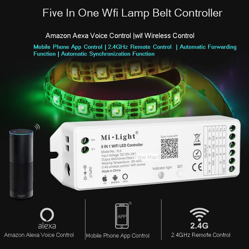 

Five In One Wifi Lamp Bar Controller Alexa Voice Control And Wifi Controller Yl5