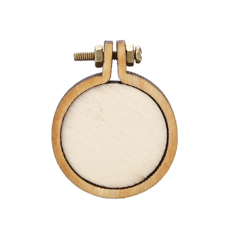 10 sets Mini Embroidery Hoop Ring Wooden Cross Stitch Frame For DIY Handmade Pendant Crafts Sewing Accessories