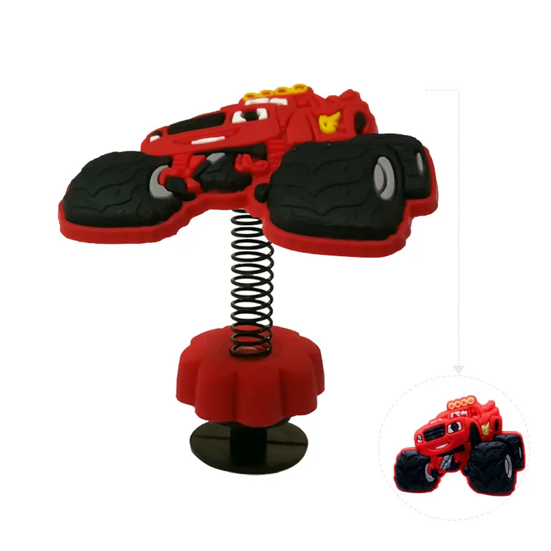 Free Ship 1pc Monster Truck Racing Spring shoe charms PVC shoe accessories shoe decoration for croc jibz Kids Party X-mas Gift