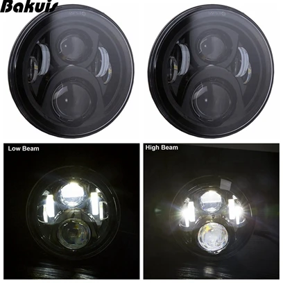 Black 7 дюймов светодиодный налобный фонарь с Halo Ring Amber поворотник для lada niva 4x4 suzuki samurai " светодиодный DRL Halo Фары для ваз 2101 - Цвет: Black