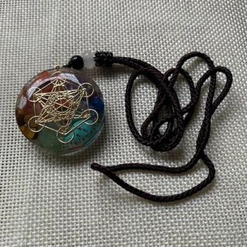 

Handmade Metatron's Cube Merkaba 7 Chakras Crystals Stones Orgone Pendant Generator Energy Accumulator Pendant Necklace