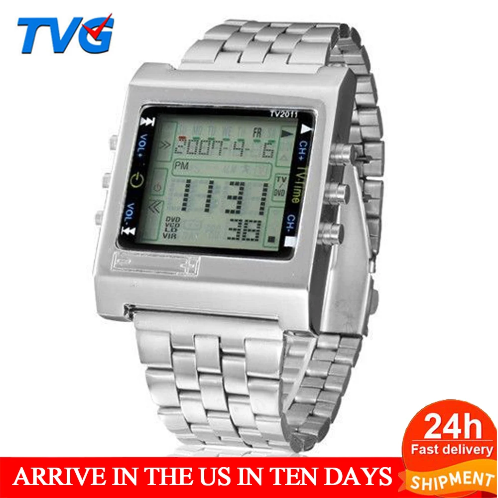 Sport-Watch Alarm Remote-Control TV Digital Stainless-Steel Men Fashion Ladies New Casual