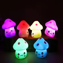 

Colorful mushroom small night light creative gift led wake up bedside light luminous toy