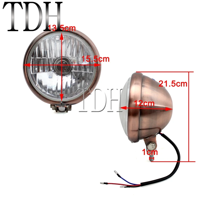 5-3/" Кафе фара гонщика H4 12V 60/55W Медь коричневый M10 Нижнее крепление Передней Панели дневного света Универсальный для Harley Honda Yamaha XS