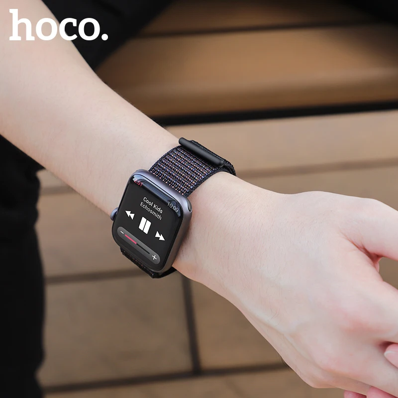 HOCO для наручных часов Apple Watch, версии 5/4/3/38 мм 40 мм нейлон из мягкой дышащей ткани для i-часы сменный ремешок спортивный бесшовный series4 42 мм 44 м