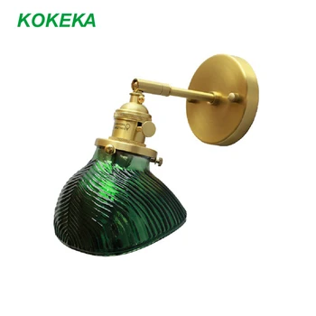 

Wall Light Nordic Light Luxury Brass Glass E27 4W Edison Light Bulb Mirror Headlights for Bedroom Home Decoration Antique Lamp