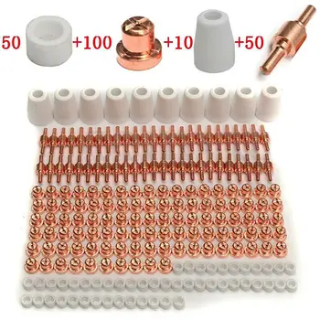 

210 Pcs Air Plasma Cutter Consumables Electrode Tip Torch PT-31 LG-40 Durable