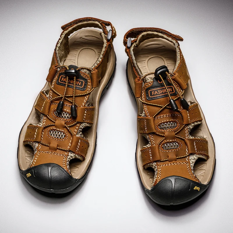 Men's Sandals Classic Summer Soft Genuine Leather Big Size Outdoor Casual leather sandals summer sandals