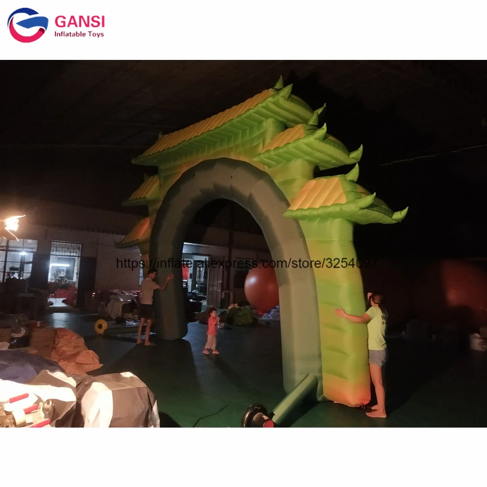 Free shipping lighting inflatable blow up gate arch door customize inflatable arch with led