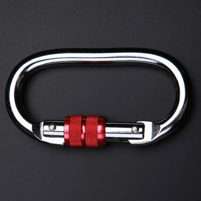 Newly 2pcs O-shaped Carabiner Clip Hook Heavy Duty Ring Lock for Outdoor Rock Climbing Caving BN99