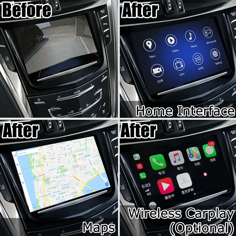 Android gps-навигатор для Cadillac CTS и т. д. видео интерфейс mylink CUE intellilink система с беспроводной Carplay