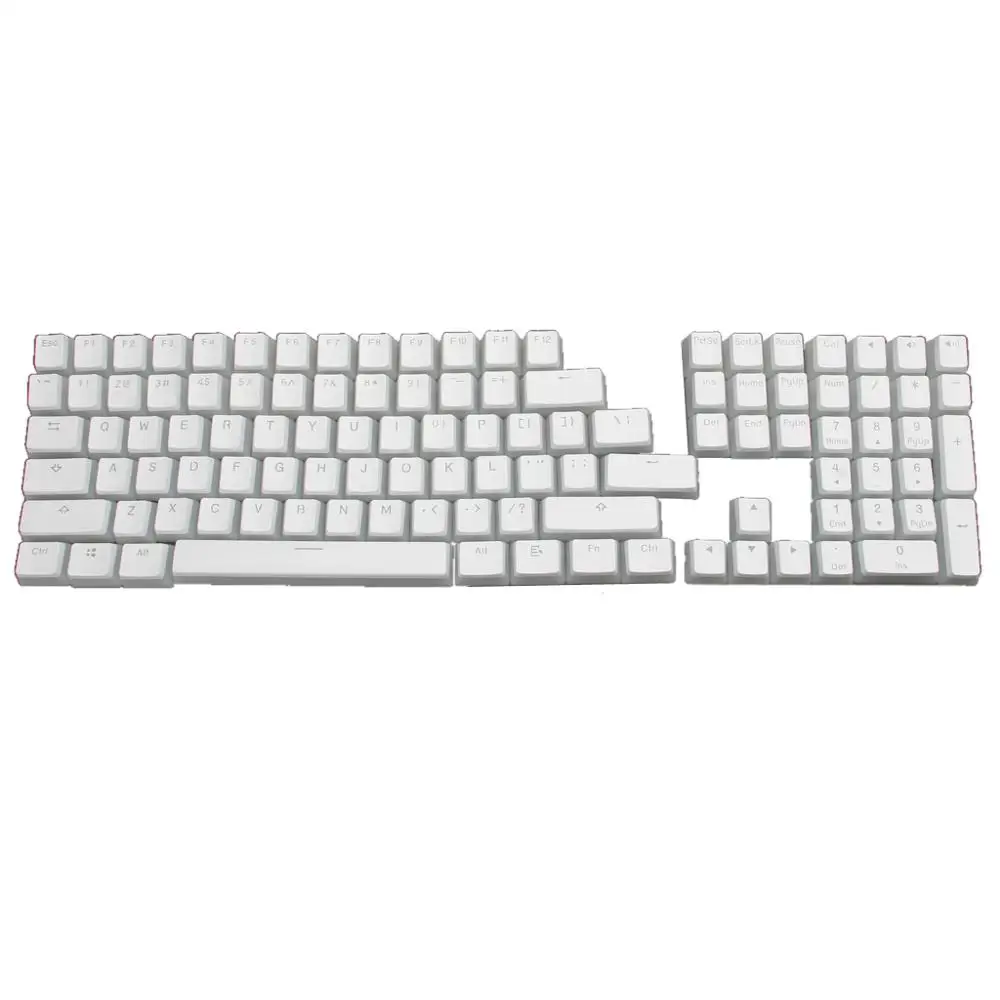 RGB 108 Keycaps ANSI макет PBT белый пудинг Двойная кожа молочный кадр с подсветкой Keycap для