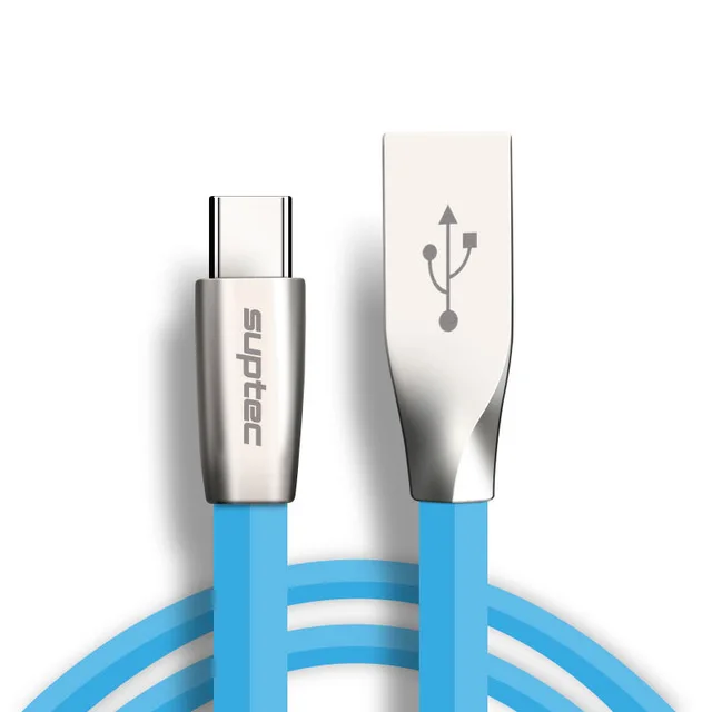 Blue SUPTEC usb type-C кабель для samsung Xiaomi Redmi Note 7 8 10 2.4A провод для быстрого заряда шнур USB-C зарядное устройство кабель usbc для мобильного телефона - Цвет: Blue