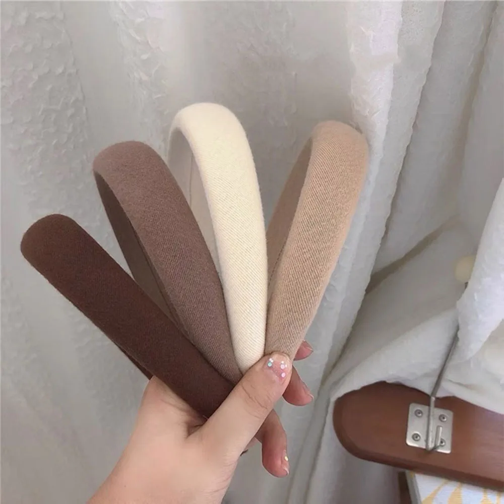 Hair Band French Solid Color Polyester Hairpin Korean Retro Fashionable Texture Headband Shows White Outer Decoration head accessories female