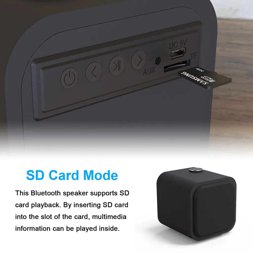 Беспроводной Bluetooth мини-динамик деревянный стерео портативный динамик s сабвуфер 3D HiFi стерео TWS громкоговоритель FM наружная Колонка# B