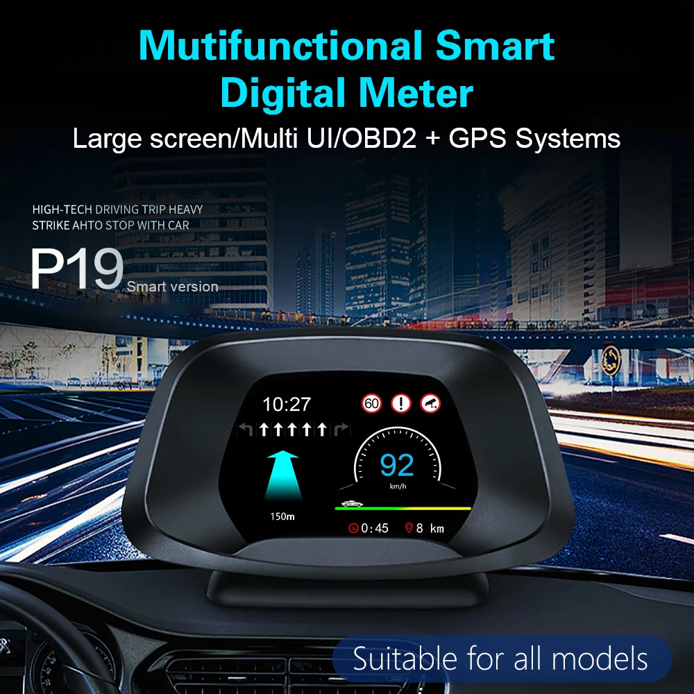 P19 OBD2 HUD ڵ  ÷ ĳ, GPS º ǻ  ӵ ׽Ʈ ŰƮ, ڵ ׼,  ǰ