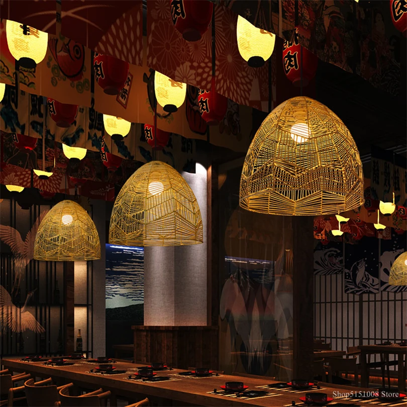 Бамбуку кулон с волной светильник приспособление для Гостиная Юго-Восточная Азия Страны арт-деко Ресторан подвесной светильник для дома светильник Инж