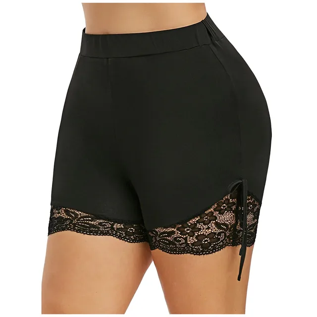plus size bike shorts with lace