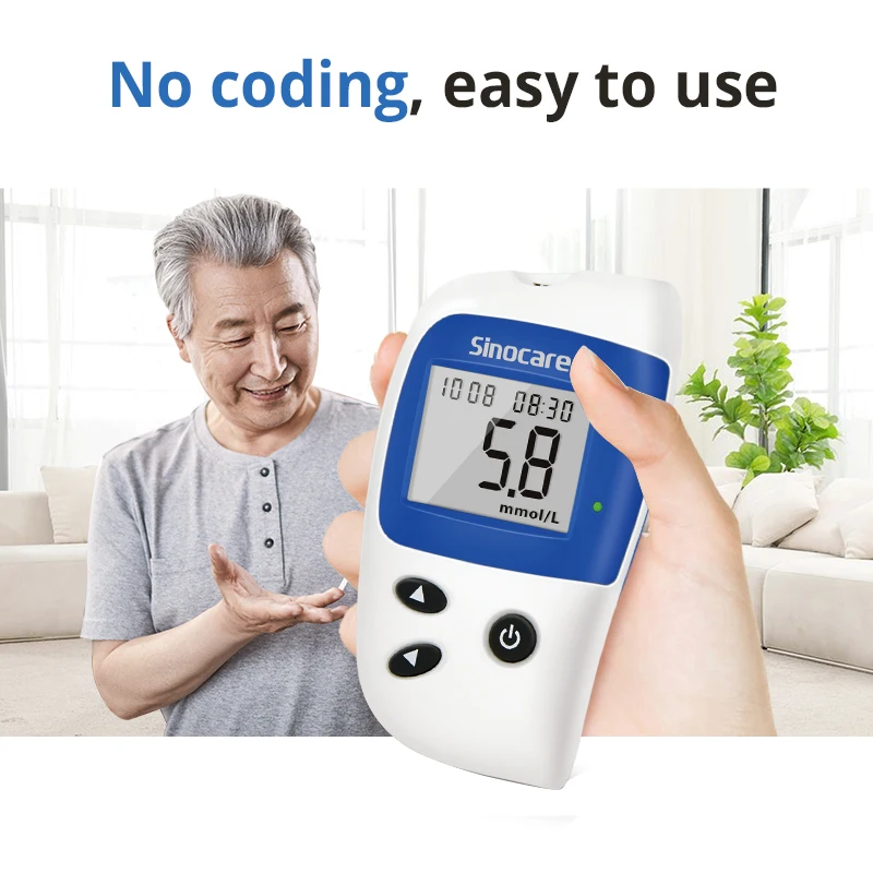 Sinocare Safe Accu2 50/100 kit Diabetes Glucometer GLM /Blood Sugar Meter Diabetes Tester with Test Strips Lancets blood glucose monitor,blood test meter