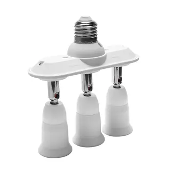

Practical Boutique 3 in 1 E27 Adapter Converter Horizontal Designed 360 Degrees Adjustable 180 Degree Bendable Light Socket Spli