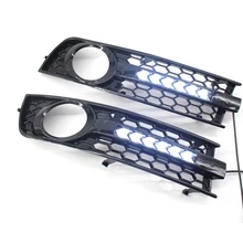 1 Pair car Daytime Running Fog DRL LED Light Lamp Grille Kit Left/Right For A4 B6 2001-2005 Fog Light Grille 1 Pair car Daytime Running Fog DRL LED Light Lamp Grille Kit Left/Right For A4 B6 2001-2005 Fog Light Grille