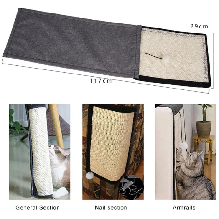 Scratching Mat for Cat Furniture Scratch Guards Couch Protectors Washable Sisal Fiber Sofa Shield MU
