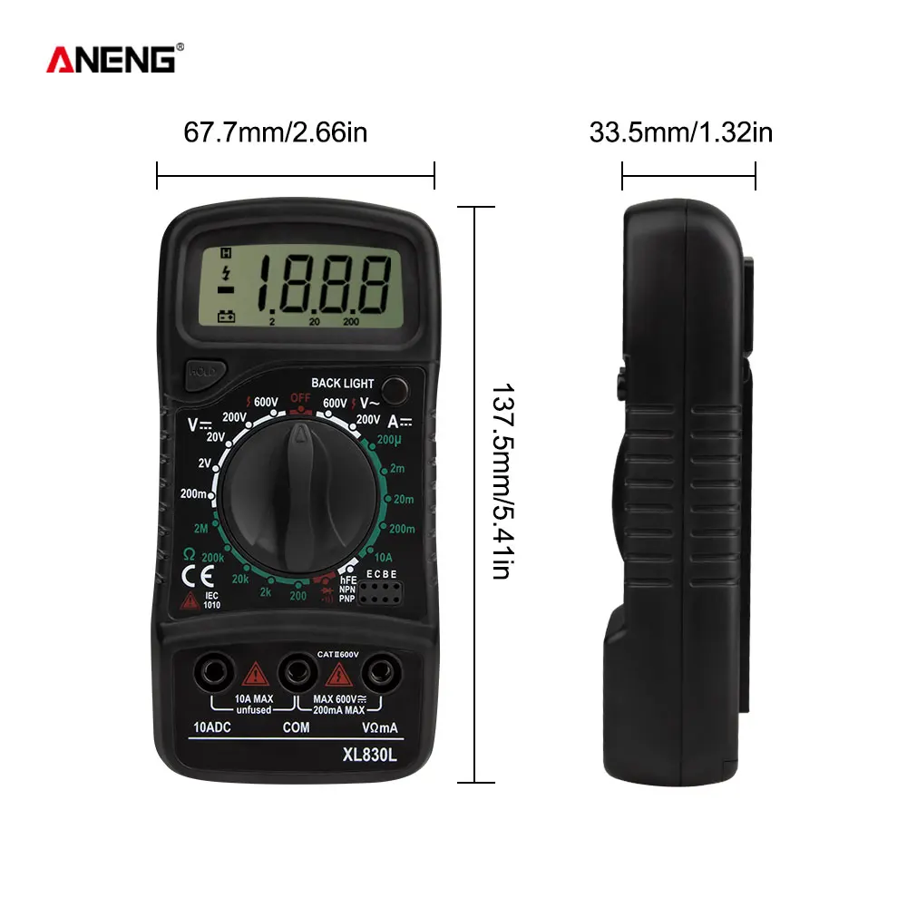 ANENG XL830L ЖК мультиметр цифровой профессиональный Электрический вольтметр