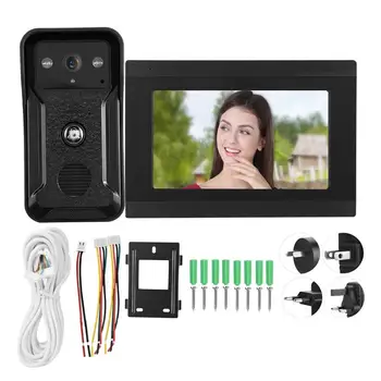 

7in 1080P HD Wired Wifi Video Doorbell APP Remote Night Vision Doorphone 100-240V Home Security door bell waterproof