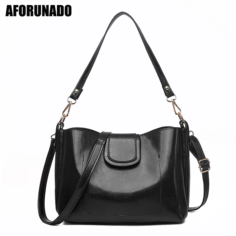

Ladies Luxury Handbags Women Bags Designer Fashion Oil Wax Leather Shoulder Bags Simple Messengerr Crossbody Bags For Women 2019