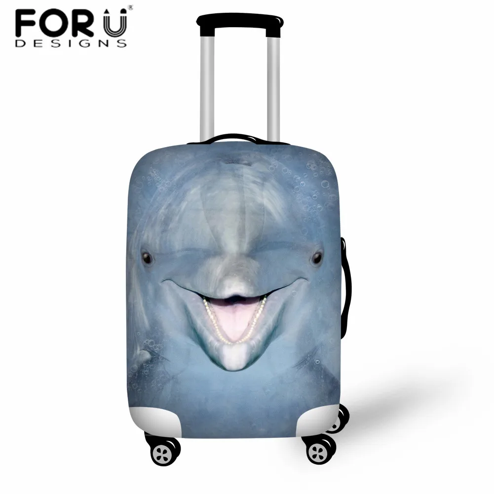 FORUDESIGNS/Аксессуары для путешествий, эластичный чехол для багажа, голубой костюм дельфина, чехол для защиты багажа, пылезащитный чехол для тележки, чехол - Цвет: L4523