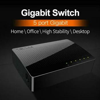 

Stable LAN Fast 5 Port Connection Adapter Ethernet Heat Resistance Office Hub Mini Home Network Switch Multifunction