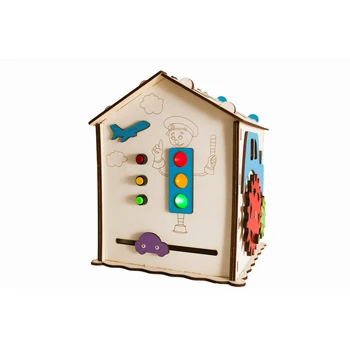 

House developmental ЭLen Toys (Бизиборд) "ЧудоДом" with power, 20х20х26 cm