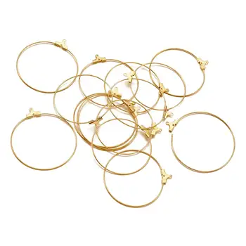 

50pcs Brass Earrings Golden Hoop Earring Findings for Women Circle Woman Ear Studs Jewelry Earring 40mm,Hole:1mm F80