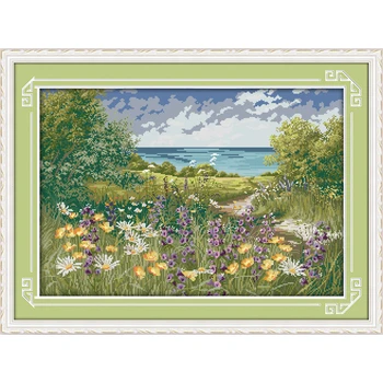 

Everlasting Love Cliffside Path Chinese Cross Stitch Kits Ecological Cotton Stamped Printed 11 DIY New Year Decorations For Home