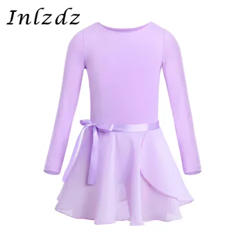 

Kids Girls Gymnastics Swimsuit For Dancing Leotard Dress Children's Ballerina Tutu Dancewear Ballet Leotard Bodysuit with Skirt