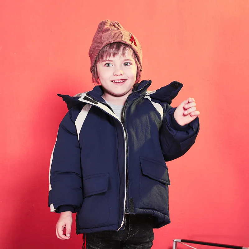 Зимняя пуховая куртка для мальчиков от 24 месяцев до 9 лет, парка теплые пальто для маленьких девочек пуховики с капюшоном детская одежда для снежной погоды детская верхняя одежда