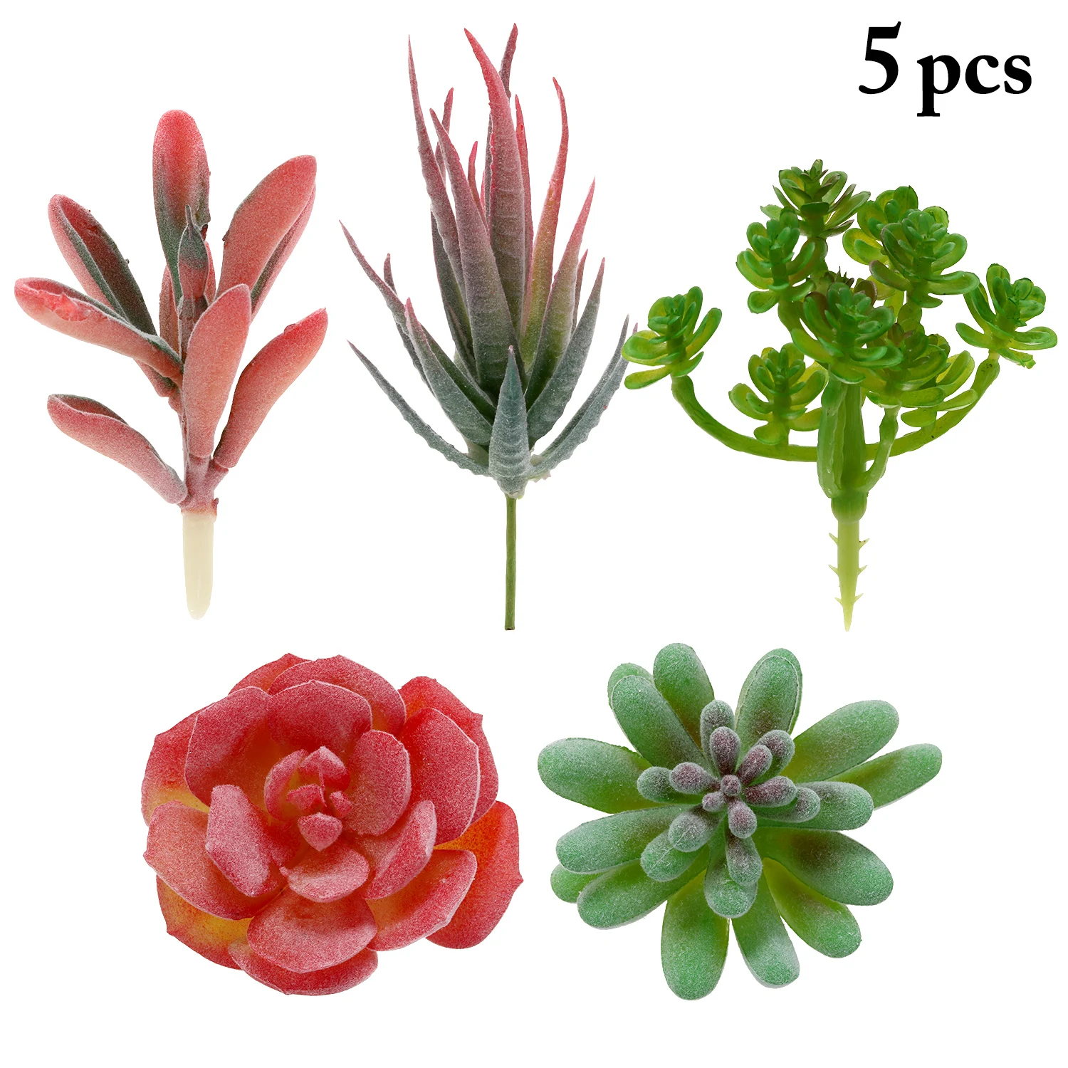 5pc 5 шт. зеленые флокированные Искусственные суккуленты растения бонсай для рабочего стола поддельные растения Свадебные украшения Plante Artificielle дропшиппинг - Цвет: 5pc