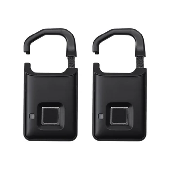 

2Pcs Hot Fingerprint Lock USB Smart Lock Home Luggage Dormitory Locker Waterproof Super Long Standby Electronic Padlock
