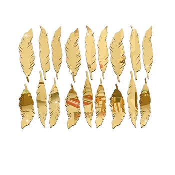 

18pcs/Lot Mini Feather Wall Stickers Acrylic Mirror Stickers Baby Kids Room Decorative Stickers Bedroom Wall Decal Home Decor