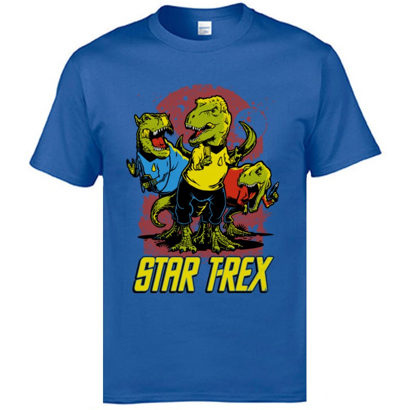  Men's Tshirts Star_T-Rex_1_8910 Casual Tops Shirts 100% Cotton Fabric Round Neck Short Sleeve Summer Sweatshirts Mother Day Star_T-Rex_1_8910 blue