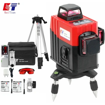 

Kaitian 3D Laser Level Tripod&Receiver Self-Leveling Profissional 360 Vertical Horizontal Powerful Red Line Level Lasers Bracket