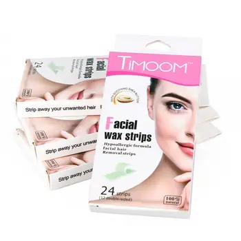 

24pcs/set Hair Removal Wax Strips Papers Double Sided Depilation Uprooted Silky For Face Lip hair