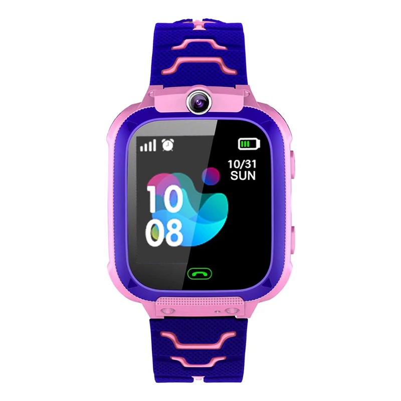 Q12 Детские Смарт-часы с защитой от потери, для детей, SOS, водонепроницаемые, умные часы для малышей, 2G, с sim-картой, часы с отслеживанием местоположения - Color: Pink