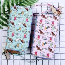 

Women Long Wallet Cartoon Print Double Zipper Thread Ladies Hand Wallet Multi-card Fashion Wild Mobile Phone Bag Wallets