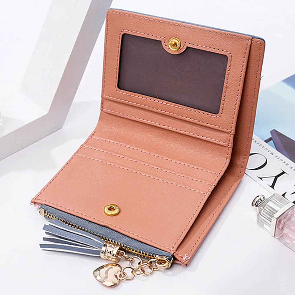 Tassel Women Wallet Small Leather Wallets Zipper Purses Bifold Slim Coin Purse ID Card Holder Female Purse Clutch