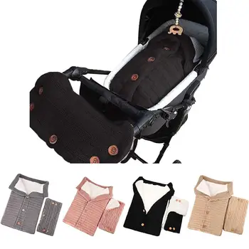 

Newborn Baby Swaddle Blanket Plus Velvets Stroller Wrap Toddler Thicks Cable Knit Soft Warm Sleeping Bag Sleep Sack with Buttons