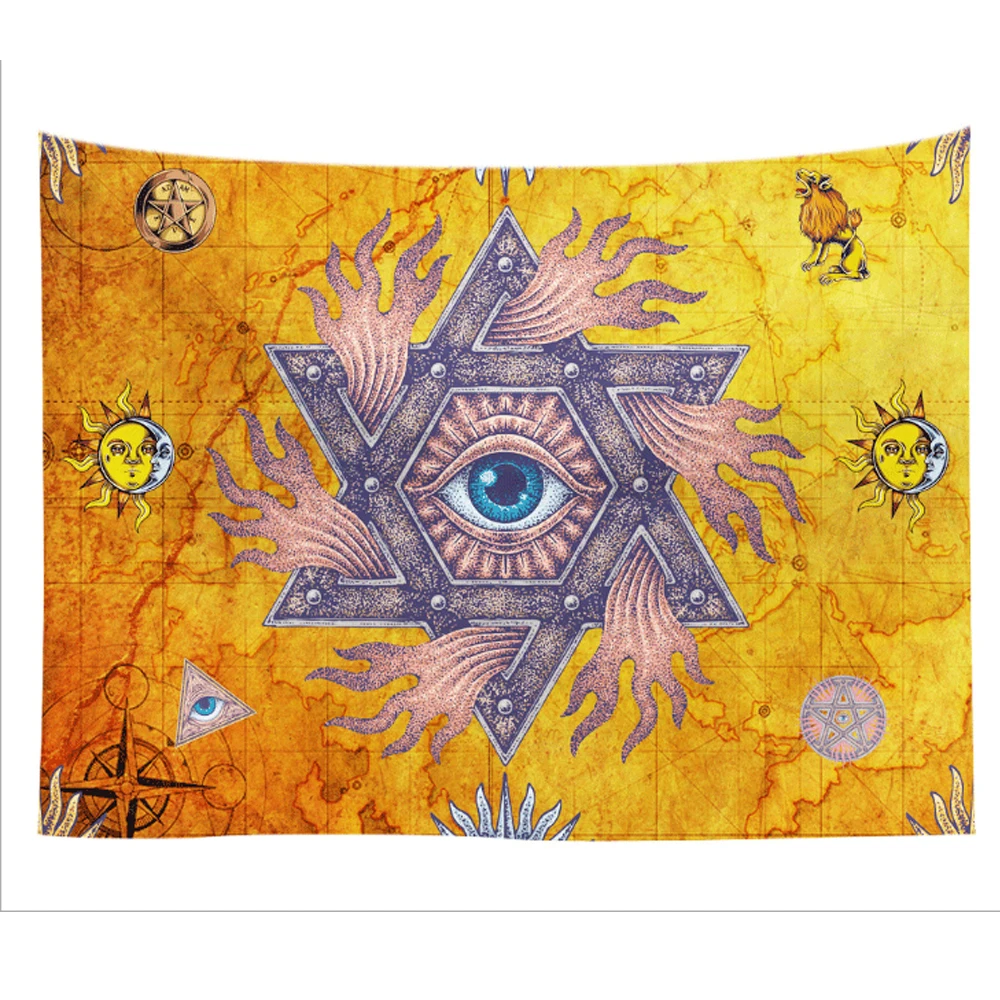 Гобелен солнце и луна лицо гобелен настенная Мандала одеяло пледы для дома и общежития Декор - Цвет: B